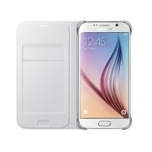 Оригинален кожен калъф Flip Cover Wallet / EF-WG920PWE за Samsung Galaxy S6 G920 - бял