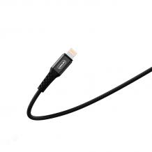 USB кабел DENMEN Lightning D02L 2.4A за зареждане и пренос на данни - черен