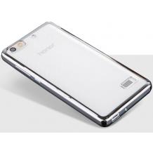 Луксозен силиконов калъф / гръб / TPU за Huawei Honor 4C - прозрачен / сребрист кант