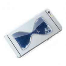 Твърд гръб / капак / за Apple iPhone 5 / iPhone 5S - прозрачен / син пясъчен часовник