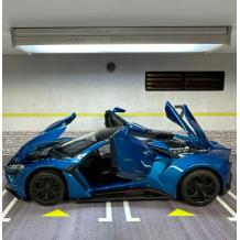 Метална кола с отварящи се врати капаци светлини и звуци Fast & Furious 7 Lykan Hypersport 1:32