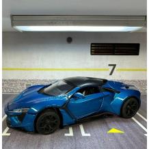 Метална кола с отварящи се врати капаци светлини и звуци Fast & Furious 7 Lykan Hypersport 1:32