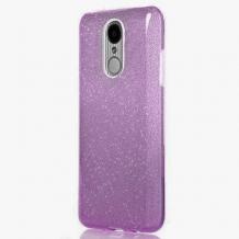 Силиконов калъф / гръб / TPU за Samsung Galaxy J7 2017 J730 - лилав / брокат 