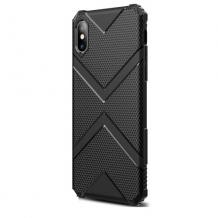 Силиконов калъф / гръб / TPU Hybrid за Apple iPhone X / iPhone XS - черен / Immortal