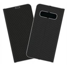 Луксозен кожен калъф Flip тефтер Vennus за Samsung Galaxy S10 Plus - черен / carbon