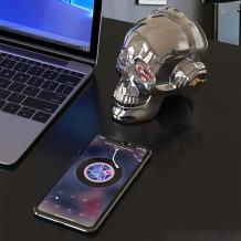 Bluetooth тонколона Skull Head / Skull Head Bluetooth Wireless Stereo Speaker - сребриста