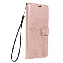 Кожен калъф Mezzo Book със стойка за Samsung Galaxy Xcover 4 / 4S – дърво / Rose Gold