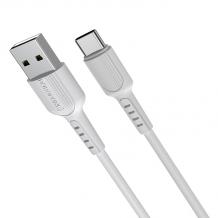 USB кабел за зареждане и пренос на данни / Type C USB кабел BOROFONE BX16 1m. FAST - бял