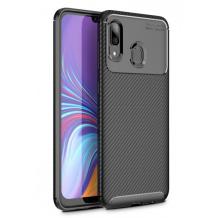 Луксозен силиконов калъф / гръб / TPU Auto Focus за Motorola Moto E6 Plus - черен / Carbon