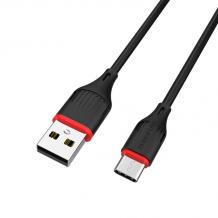 USB кабел за зареждане и пренос на данни / USB кабел BOROFONE Type C USB BX17 1m. FAST - черен