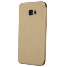 Луксозен кожен калъф Flip тефтер със стойка VIVA Smart Case за Samsung Galaxy A7 2018 A750F - златист