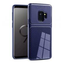 Луксозен силиконов калъф / гръб / TPU Auto Focus за Samsung Galaxy J6 Plus 2018 - тъмно син / Carbon