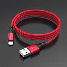 USB кабел за зареждане и пренос на данни / BOROFONE iPhone USB BX20 1m. FAST 2A - червен