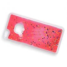Силиконов калъф / гръб / TPU 3D за Huawei P10 Lite - прозрачен с розов брокат / звездички