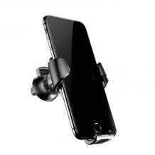 Универсална стойка за кола Baseus Gravity Car Mount за Samsung, Apple, Huawei, Lenovo, LG, HTC, Sony, Nokia, ZTE - черна / въртяща се на 360 градуса