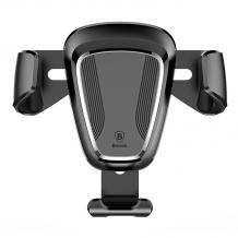 Универсална стойка за кола Baseus Gravity Car Mount за Samsung, Apple, Huawei, Lenovo, LG, HTC, Sony, Nokia, ZTE - черна / въртяща се на 360 градуса