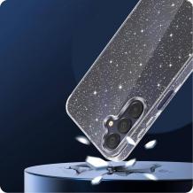 Луксозен силиконов калъф / кейс / Crystal Case TPU за Samsung Galaxy S23 FE 5G - прозрачен / брокат