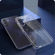Луксозен силиконов калъф / кейс / Crystal Case TPU за Samsung Galaxy S23 FE 5G - прозрачен / брокат