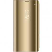 Луксозен калъф Clear View Cover с твърд гръб за Samsung Galaxy S9 G960 - златист