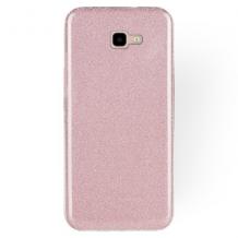 Силиконов калъф / гръб / TPU за Samsung Galaxy J4 Plus 2018 - розов / брокат