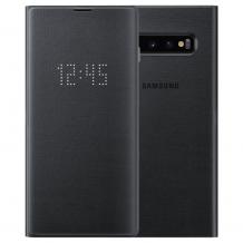 Оригинален кожен калъф LED View Cover EF-NG973PBEGWW за Samsung Galaxy S10 - черен