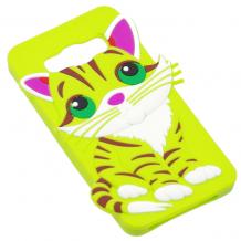 Силиконов калъф / гръб / TPU 3D за Samsung Galaxy J5 2016 J510 - Cat / зелен