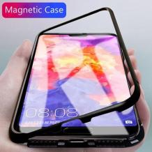Магнитен калъф Bumper Case 360° FULL за Apple iPhone XR - прозрачен / черна рамка
