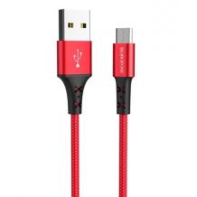 USB кабел за зареждане и пренос на данни / BOROFONE Micro USB BX20 1m. FAST 2A - червен