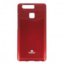 Луксозен силиконов калъф / гръб / TPU Mercury GOOSPERY Jelly Case за Huawei P9 - червен