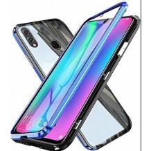 Магнитен калъф Bumper Case 360° FULL за Huawei Y6 2019 / Honor 8A - прозрачен / синя рамка