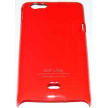 Заден предпазен твърд гръб / капак / SGP за Sony Xperia Miro ST23i - червен