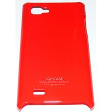 Заден предпазен твърд гръб / капак / SGP за LG Optimus 4X P880 - червен