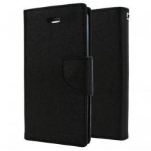 Kожен калъф Flip тефтер със стойка MERCURY Fancy Diary за Motorola Moto G 5G - черен 