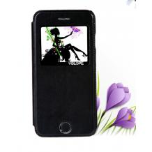 Луксозен калъф Flip тефтер S-View със стойка YOLOPE Starry Series за Apple iPhone 6 4.7'' - черен