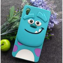 Силиконов калъф / гръб / TPU 3D за Sony Xperia M4 / Xperia M4 Aqua - Monsters / син