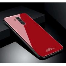 Луксозен стъклен твърд гръб за Huawei Mate 20 Lite - червен