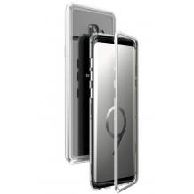 Магнитен калъф Bumper Case 360° FULL за Samsung Galaxy S9 G960 - прозрачен / сребриста рамка