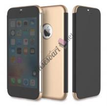 Оригинален калъф Flip Cover тефтер Rock DR.V Invisible Series за Apple iPhone X - черен със златист гръб