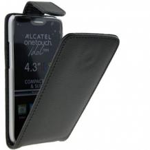 Кожен калъф Flip тефтер за Alcatel 6030D One Touch Idol - черен