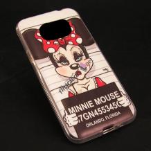 Силиконов калъф / гръб / TPU за Samsung Galaxy S7 G930 - бял / Minnie Mouse