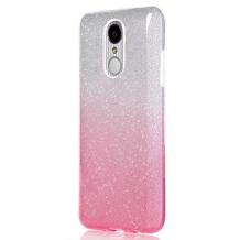Силиконов калъф / гръб / TPU за Nokia 3 - преливащ / сребристо и розово / брокат