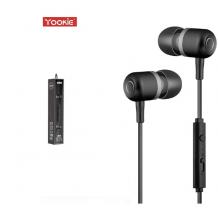 Стерео слушалки Yookie YK619 / handsfree / 3.5mm за смартфон - черни