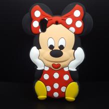 Силиконов калъф / гръб / TPU 3D за HTC Desire 530 - черен / Minnie Mouse