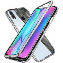 Магнитен калъф Bumper Case 360° FULL за Samsung Galaxy A40 - прозрачен / сребриста рамка