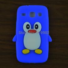 Силиконов калъф / гръб / TPU 3D за Samsung Galaxy Core I8260 / Samsung Core I8262 - Penguin / тъмно син пингвин