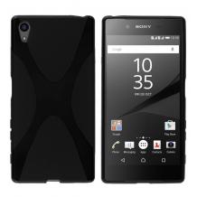 Силиконов калъф / гръб / TPU X Line за Sony Xperia Z5 Premium - черен