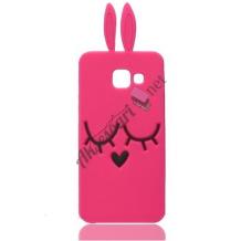Силиконов калъф / гръб / TPU 3D за Samsung Galaxy A3 2017 A320 - розов / Face / заешки ушички