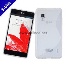 Силиконов калъф / гръб / TPU S-Line за LG Optimus G E975 - бял / прозрачен
