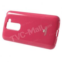 Луксозен силиконов калъф / гръб / TPU Mercury GOOSPERY Jelly Case за LG G2 Mini D620 - цикламен с брокат
