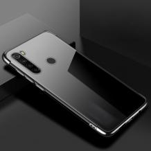 Луксозен силиконов калъф / гръб / TPU за Motorola Moto G8 Play - прозрачен / черен кант